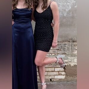 Windsor Black Polka Dot Midi Slip Dress